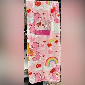 carebears valentine plush blanket throw